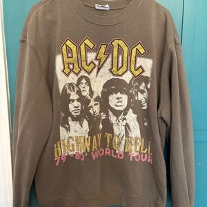 AC/DC Men's military green Highway to Hell crewneck sweatshirt